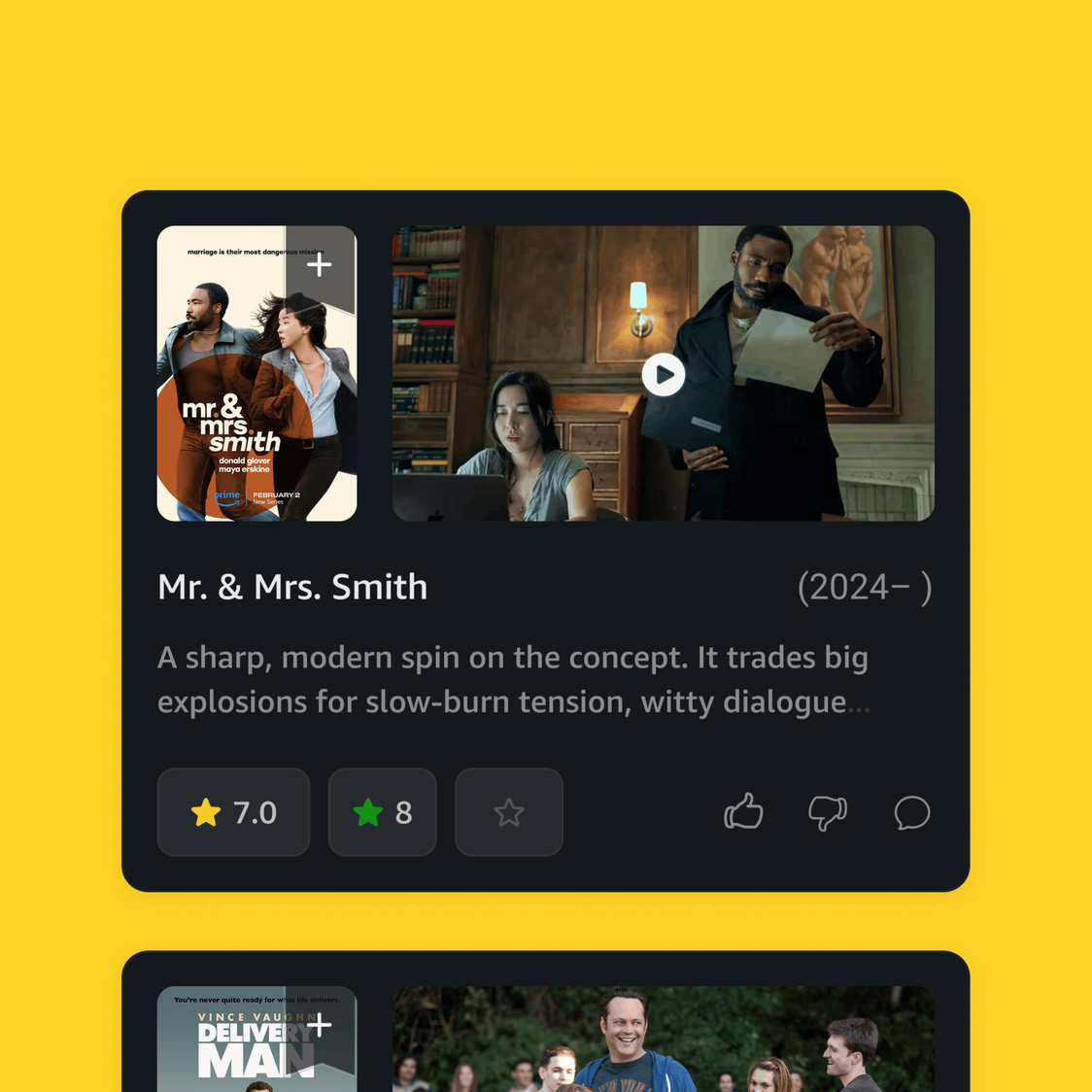 IMDb mobile redesign concept, a show's title detail screen